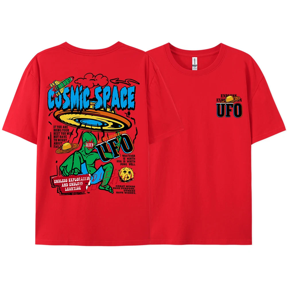 Cosmic Alien Graphic Oversized T-Shirt