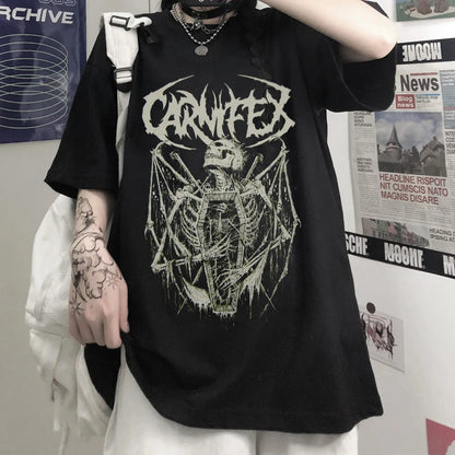 Black Demon Gothic Anime Oversized T-Shirt