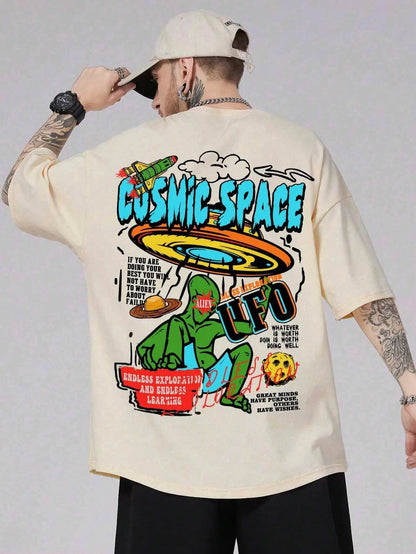 Cosmic Alien Graphic Oversized T-Shirt