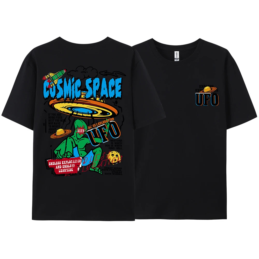 Cosmic Alien Graphic Oversized T-Shirt